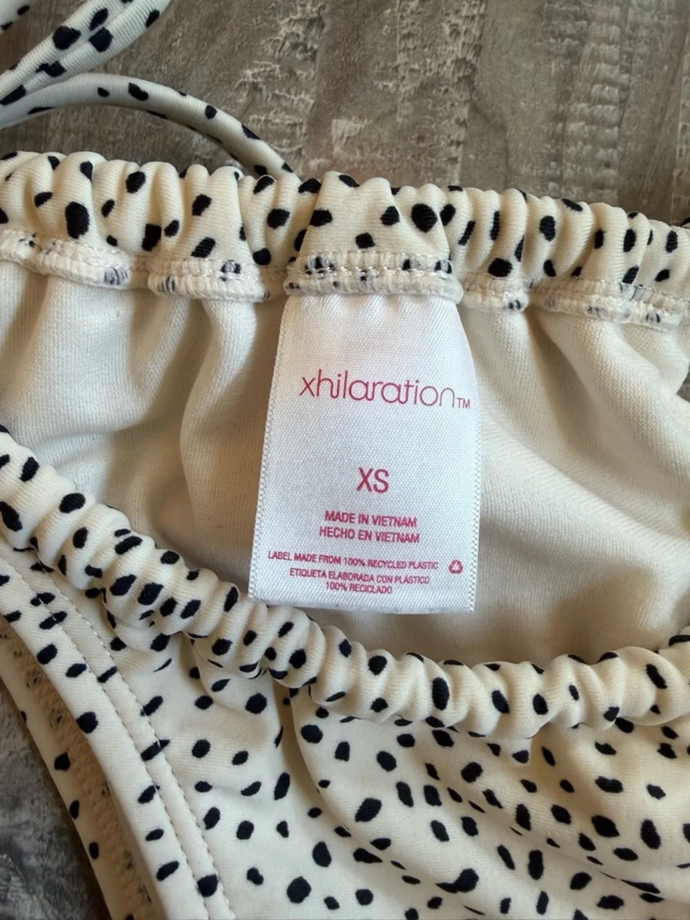 Xhilaration White Bikini Bottoms with Black Spot Print